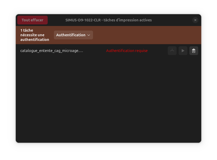 print queue authentication